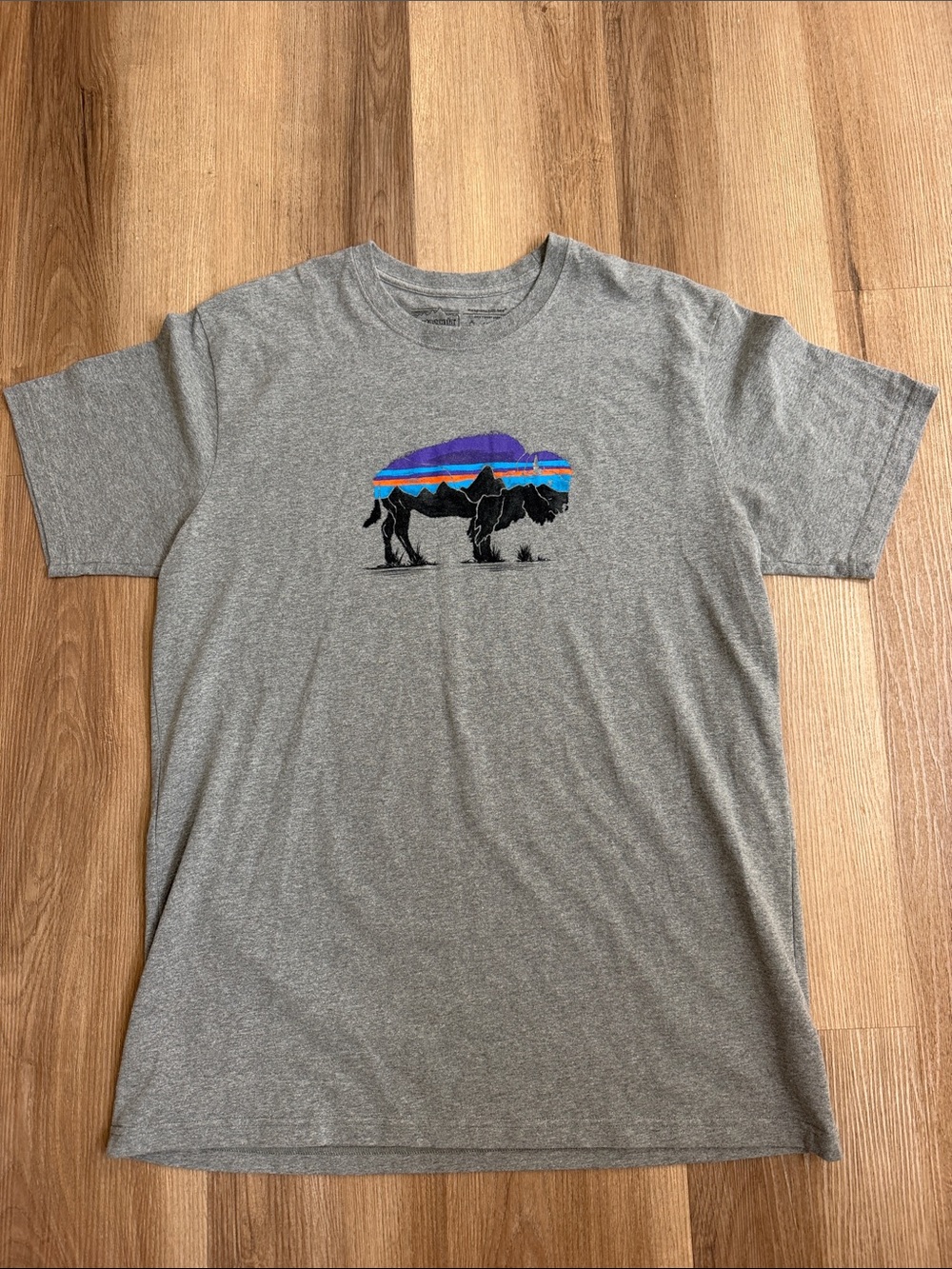 Patagonia Gray Men's Fitz Roy Bison Responsibili-Tee Graphic Tee Shirt XL